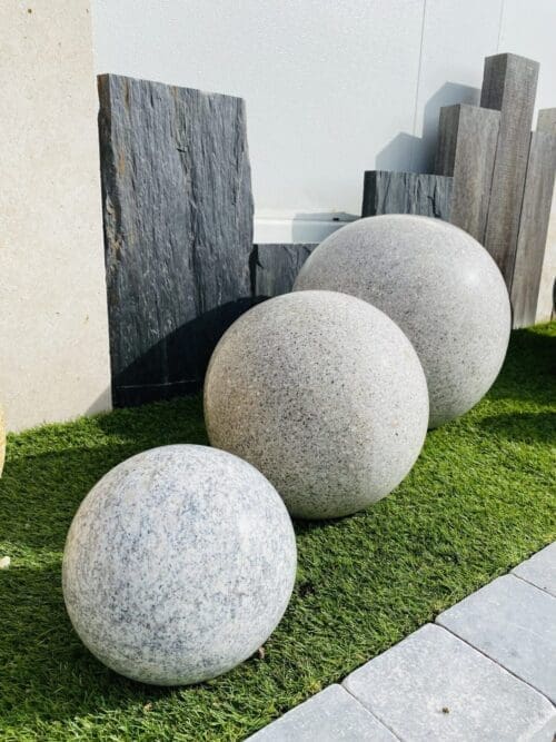 Boules Décoratives Granit Gris - Ozaé Graviers Déco