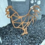 Coq en Acier Corten Ozaé Graviers Déco