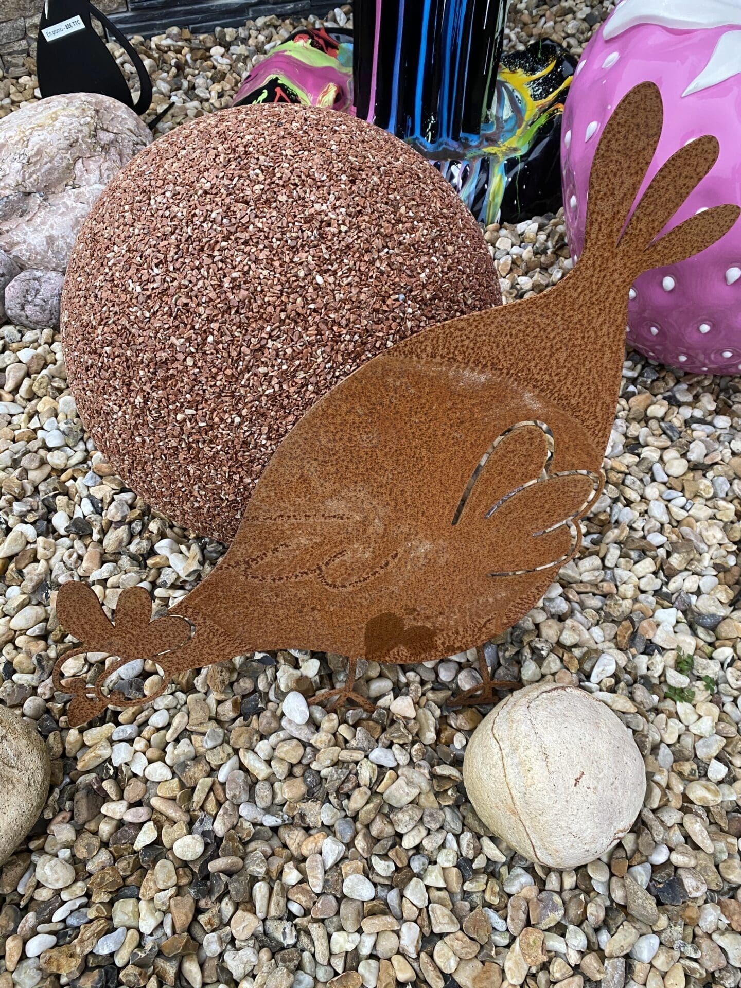 Poule "Suzette" en Acier Ozaé Graviers Déco