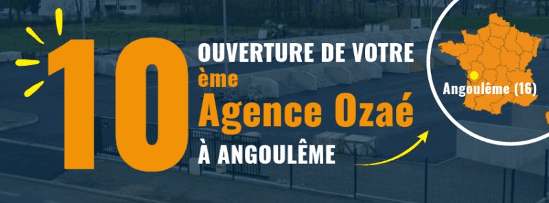 Nouvelle agence Ozaé Graviers Déco à Angoulême avec des matériaux d’aménagement extérieur présentés
