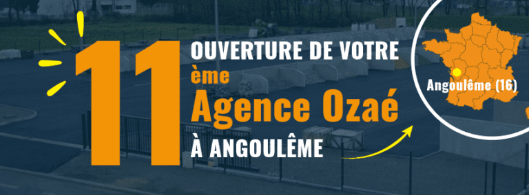 Nouvelle agence Ozaé Graviers Déco à Angoulême avec des matériaux d’aménagement extérieur présentés