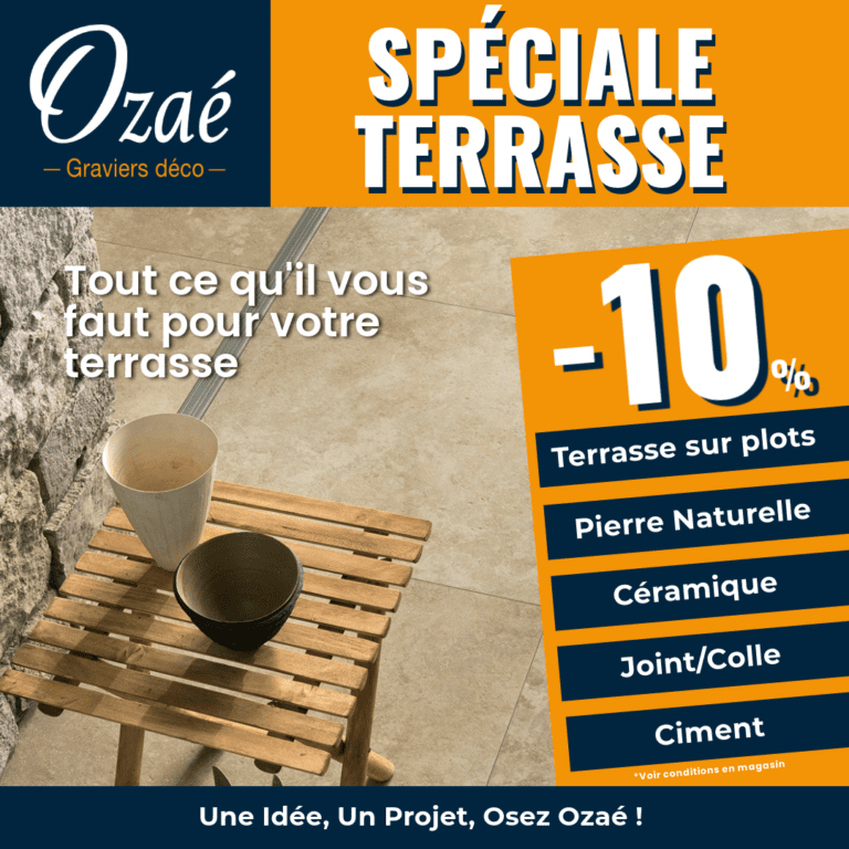 Aménagez votre terrasse à prix réduit : -10% sur une sélection de produits du 14 avril au 3 mai chez Ozaé.