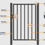 Portillon Barreaudé Ozaé Graviers Déco, accès sécurisé et robuste pour clôture rigide