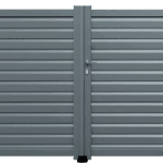 Portail Battants Aluminium GENÈVE Ozaé Graviers Déco, portail plein et moderne pour entrée sécurisée