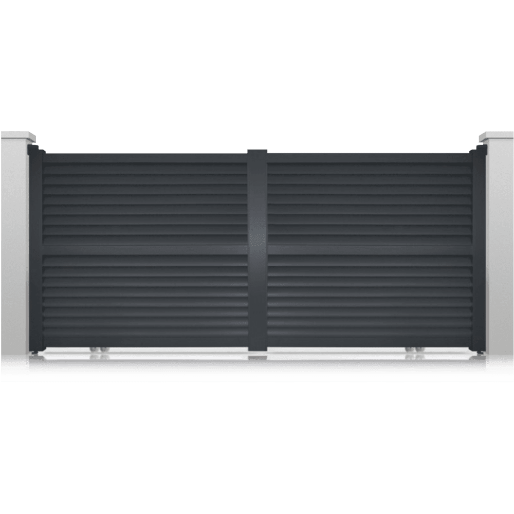 Portail Coulissant Aluminium – GENÈVE – Ozaé Graviers Déco Portail Coulissant Aluminium GENÈVE Ozaé Graviers Déco, portail plein moderne pour entrée extérieure sécurisée