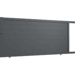 Portail Coulissant Aluminium LONDRE Ozaé Graviers Déco, portail plein moderne et sans entretien