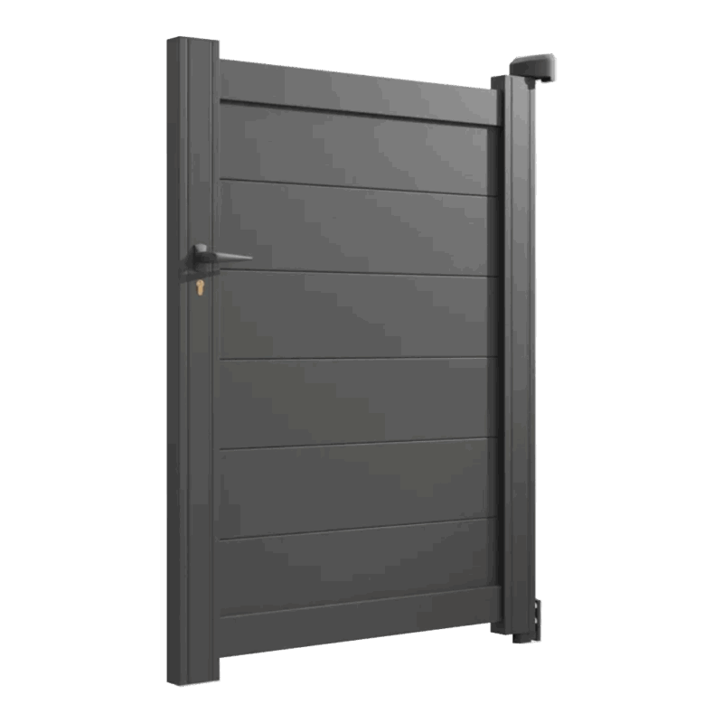 Portillon Aluminium LONDRE Ozaé Graviers Déco, portillon plein moderne et sans entretien