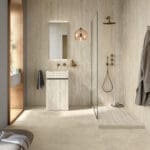 Dalle Céramique ELYSIAN - Tr. Light Cross 2 Dalle Céramique ELYSIAN Tr. Light Cross Ozaé Graviers Déco, dalle extérieure effet travertin clair antidérapante