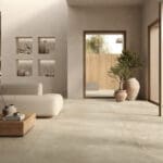 Dalle Céramique HISTOIRE - Artois, teinte beige crème effet pierre ancienne – Ozaé Graviers Déco