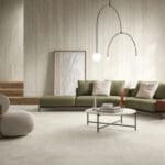 Dalle Céramique ICONICA - Navona Verso, teinte travertin beige clair veiné – Ozaé Graviers Déco