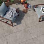 Dalle Céramique MOTLEY Liverpool Ozaé Graviers Déco, dalle extérieure effet pierre gris foncé antidérapante