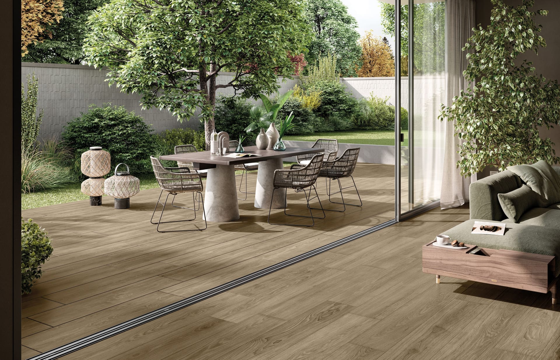 Dalle Céramique OUDH – Cedro – Ozaé Graviers Déco Dalle Céramique OUDH Cedro Ozaé Graviers Déco, effet bois cendre antidérapant pour aménagement extérieur