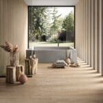 Dalle Céramique OUDH Jinkoh Ozaé Graviers Déco, effet bois blanc beige antidérapant pour extérieur