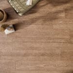 Dalle Céramique OUDH Laos Ozaé Graviers Déco, dalle extérieure effet bois brun antidérapante