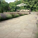 Dalle Céramique QUARZITI Mountains Ozaé Graviers Déco, dalle extérieure effet pierre gris foncé antidérapante