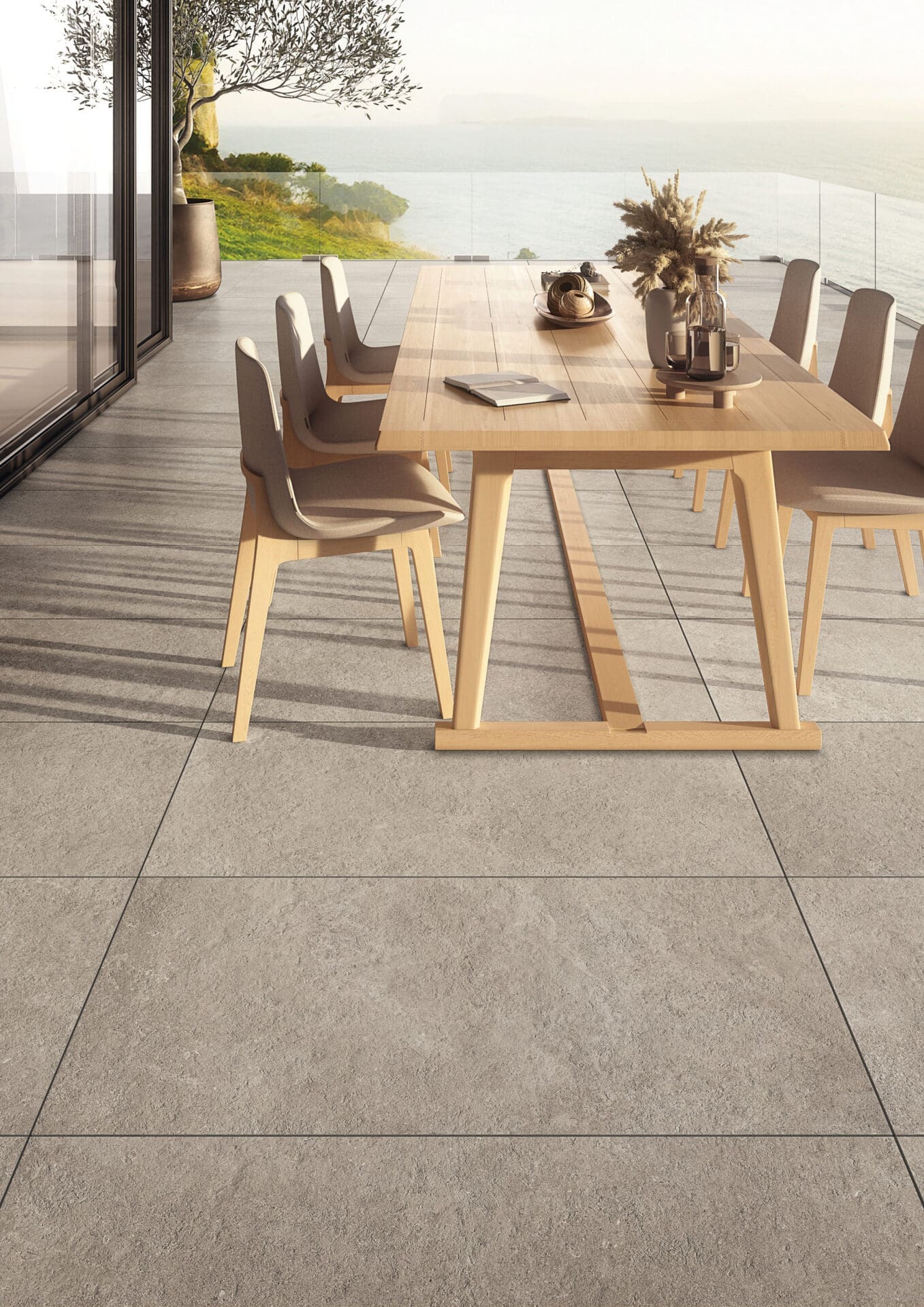 Dalle Céramique RESTONE – Safari – Ozaé Graviers Déco Dalle Céramique RESTONE Safari Ozaé Graviers Déco, effet pierre calcaire beige sable, éco-conçue et antidérapante